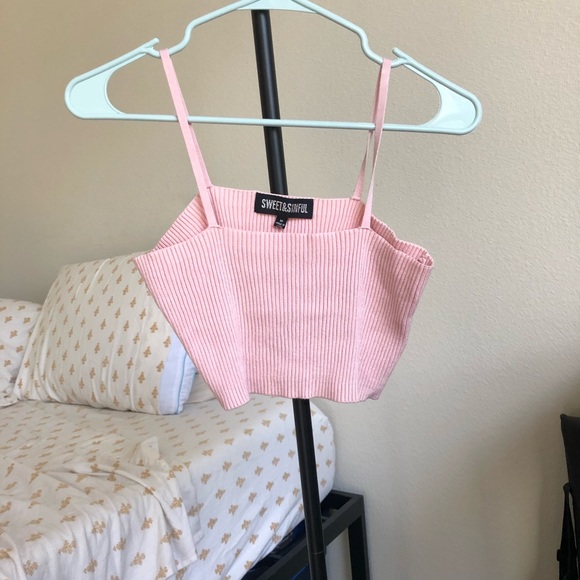 Tie front matching knit tank and cardigan💕 - Picture 6 of 7